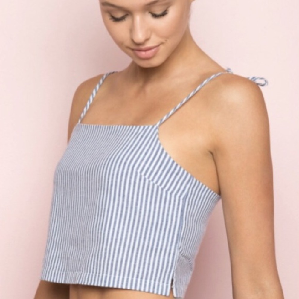 RARE STRIPED BRANDY CROP TANK TOP